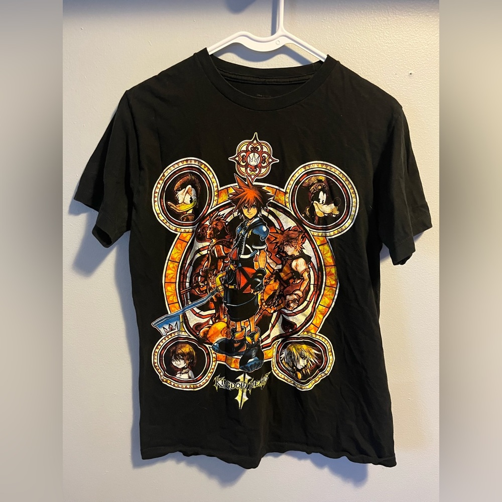 Kingdom Hearts Disney Mens Graphic T-Shirt Size M Black Short Sleeve Crew Neck